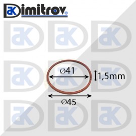 Дифтунга Ø 41 х Ø 45 х 1,5 mm медна